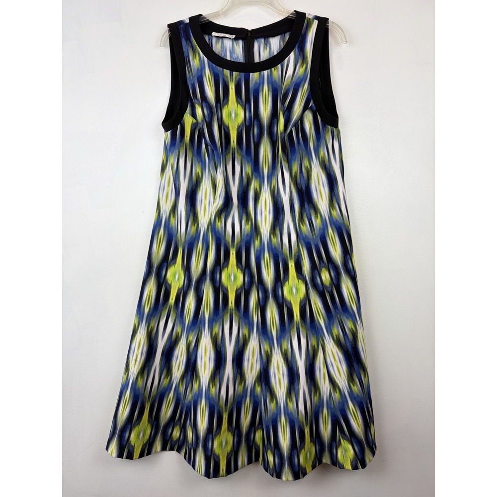 London Times A Line Dress Womens 14 Sheeth Print Stretch Sleeveless